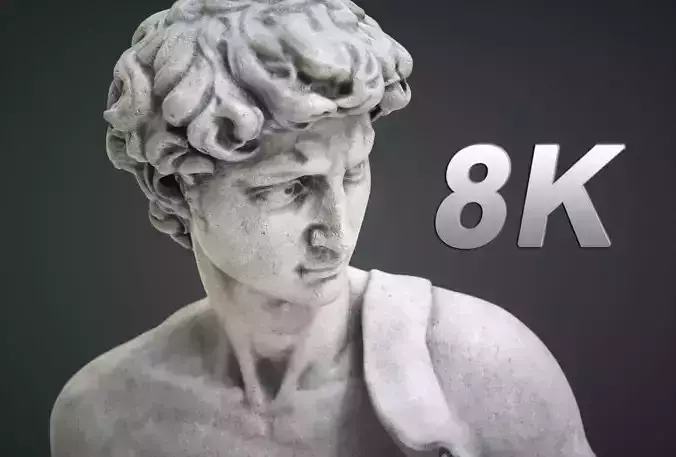 Michelangelo David Statue Low-poly 3D model
