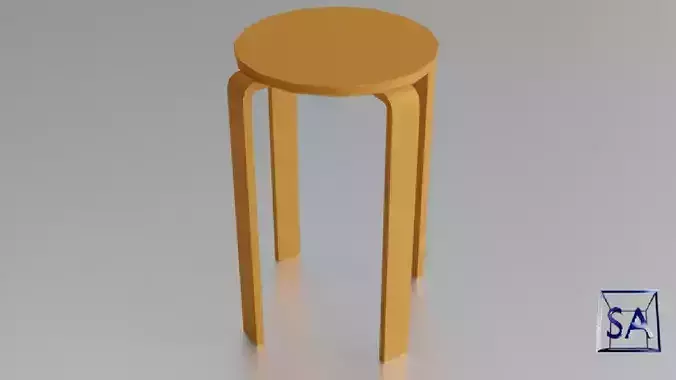 Wooden Stool-Tabouret