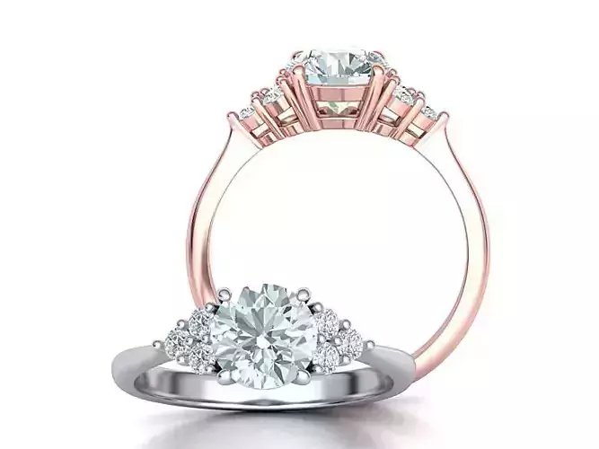 1ct Diamond Engagement ring Classic ring 3dmodel 3D print model