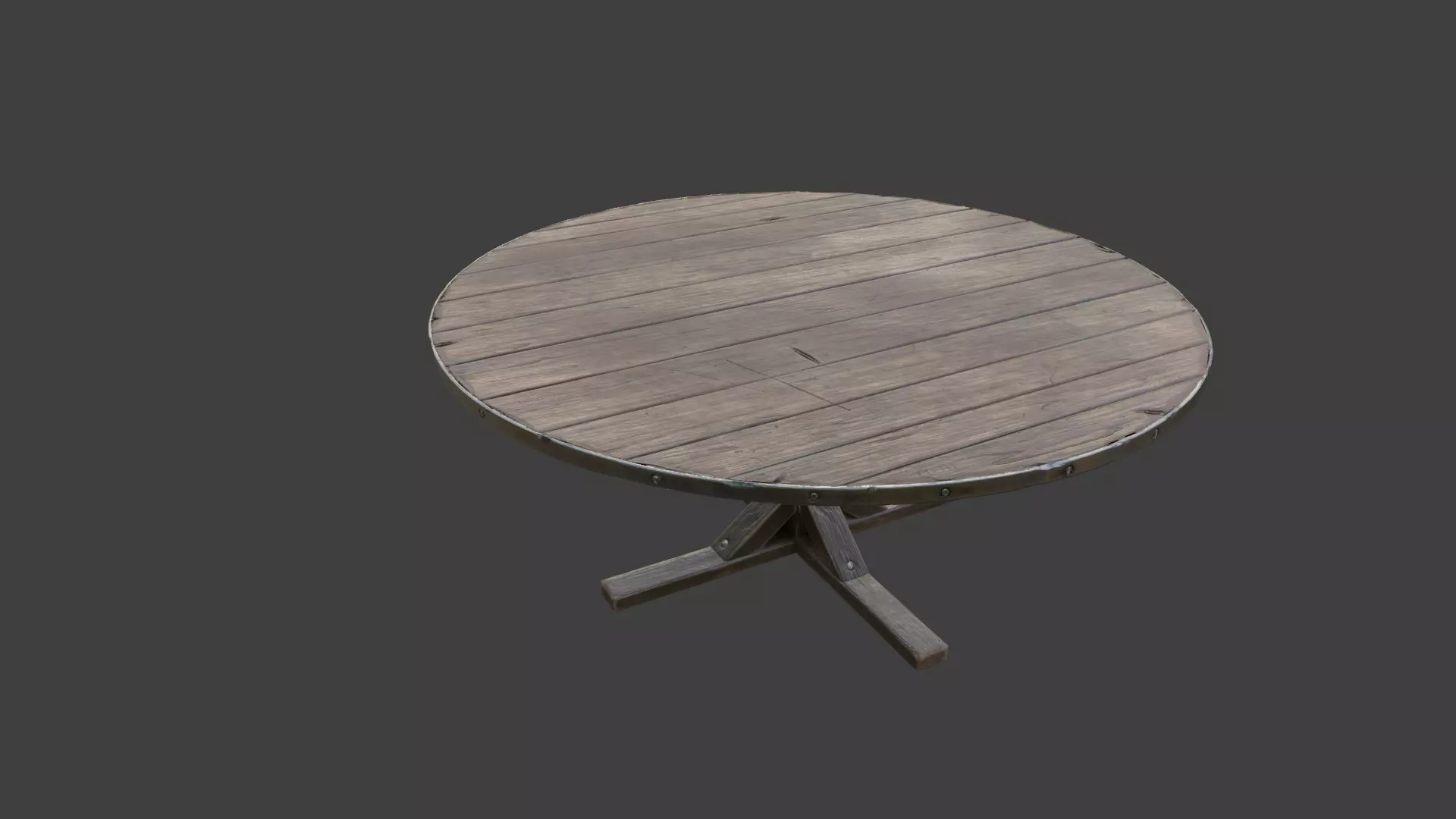Round table Tavern table Low-poly 3D model