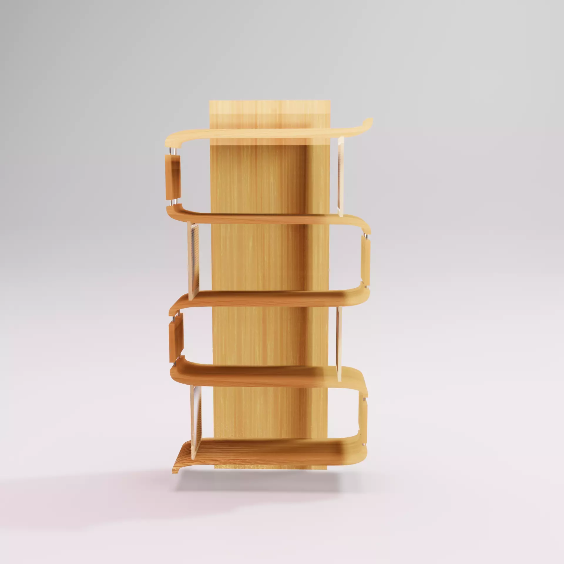 Bookshelves 3D Model wooden shelf with glass shelves Free 3D model