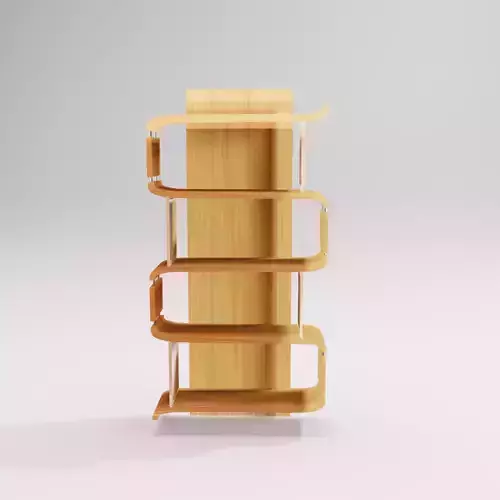 Bookshelves 3D Model wooden shelf with glass shelves Free 3D model
