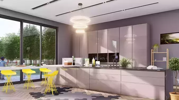 Modern Kitchen Interior 3D model