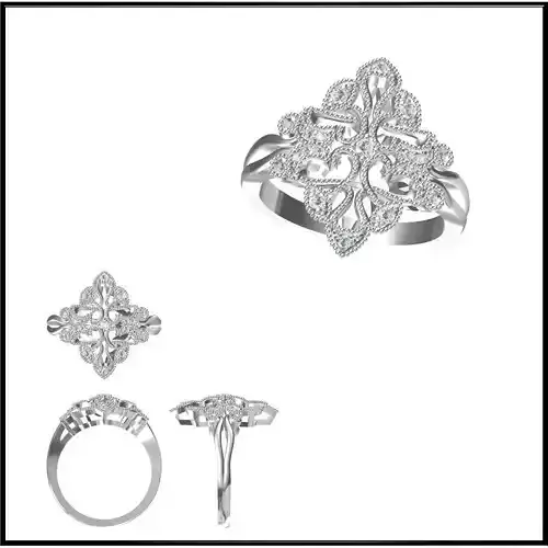 JCD Format White gold wedding rings jewelry files for sale