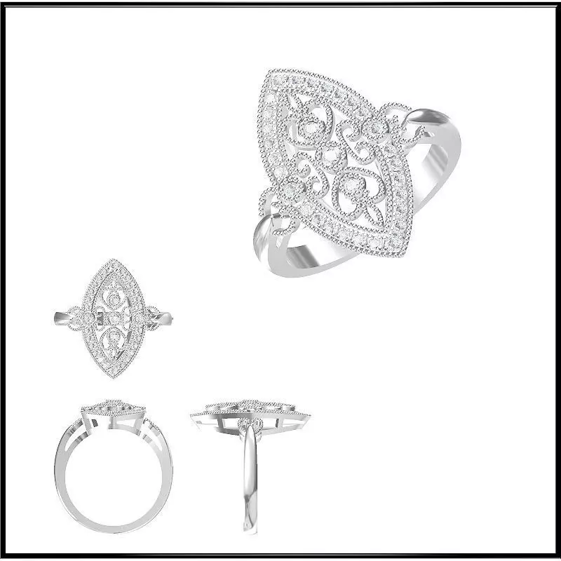 JCD Format Simple wedding rings jcd diamond jewellery design 3D print model