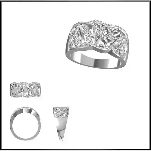 JCD Format Elegant gold wedding rings files jewelry
