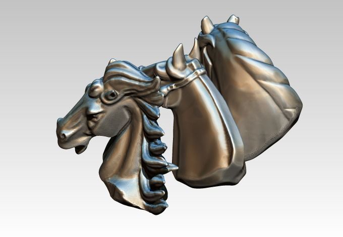 Horse Mustang Bust heads Lot of 3  3D print model_2