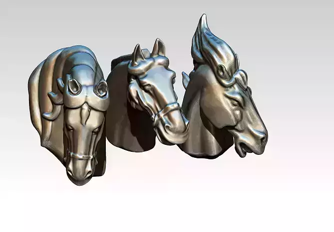 Horse Mustang Bust heads Lot of 3 
