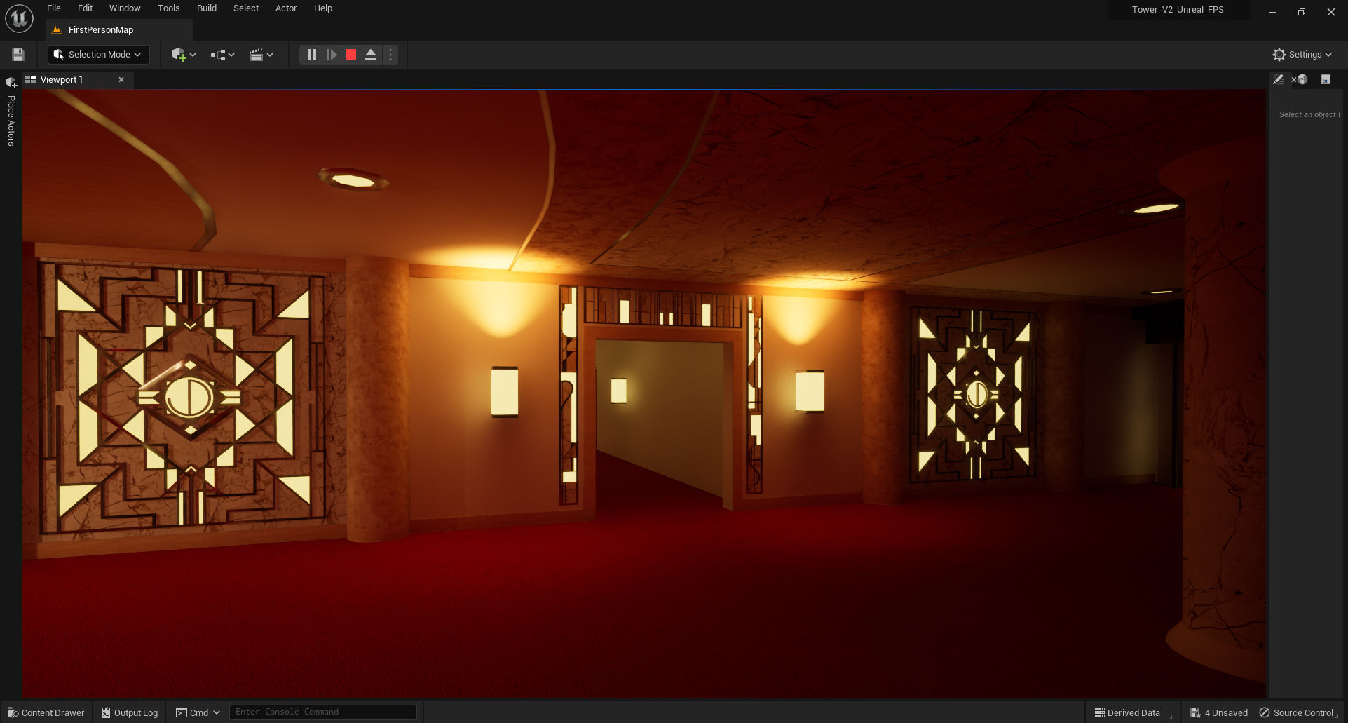 Tower - Rooftop and Inside - 3 floors Low-poly 3D model_14