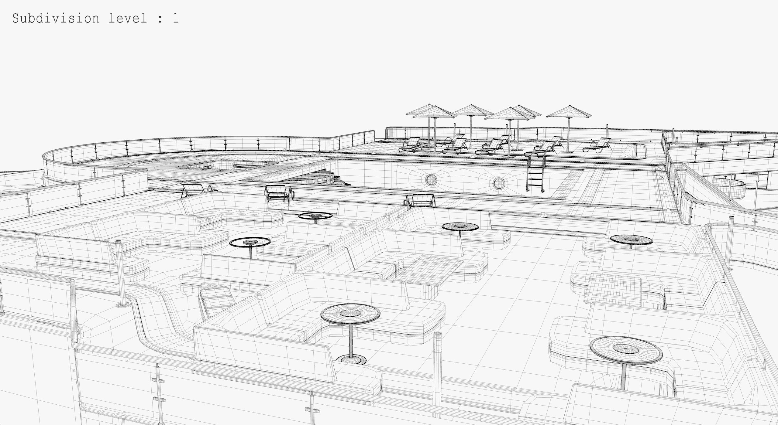 Tower - Rooftop and Inside - 3 floors Low-poly 3D model_31