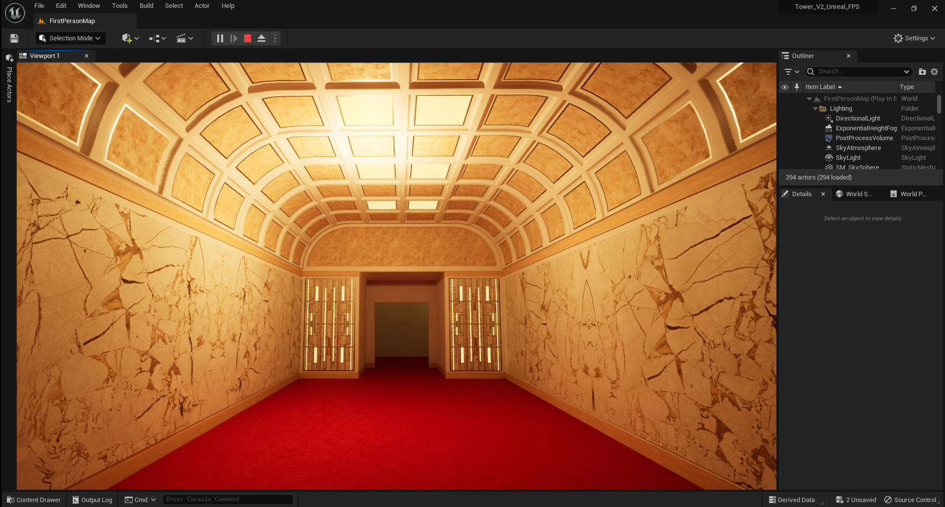 Tower - Rooftop and Inside - 3 floors Low-poly 3D model_5