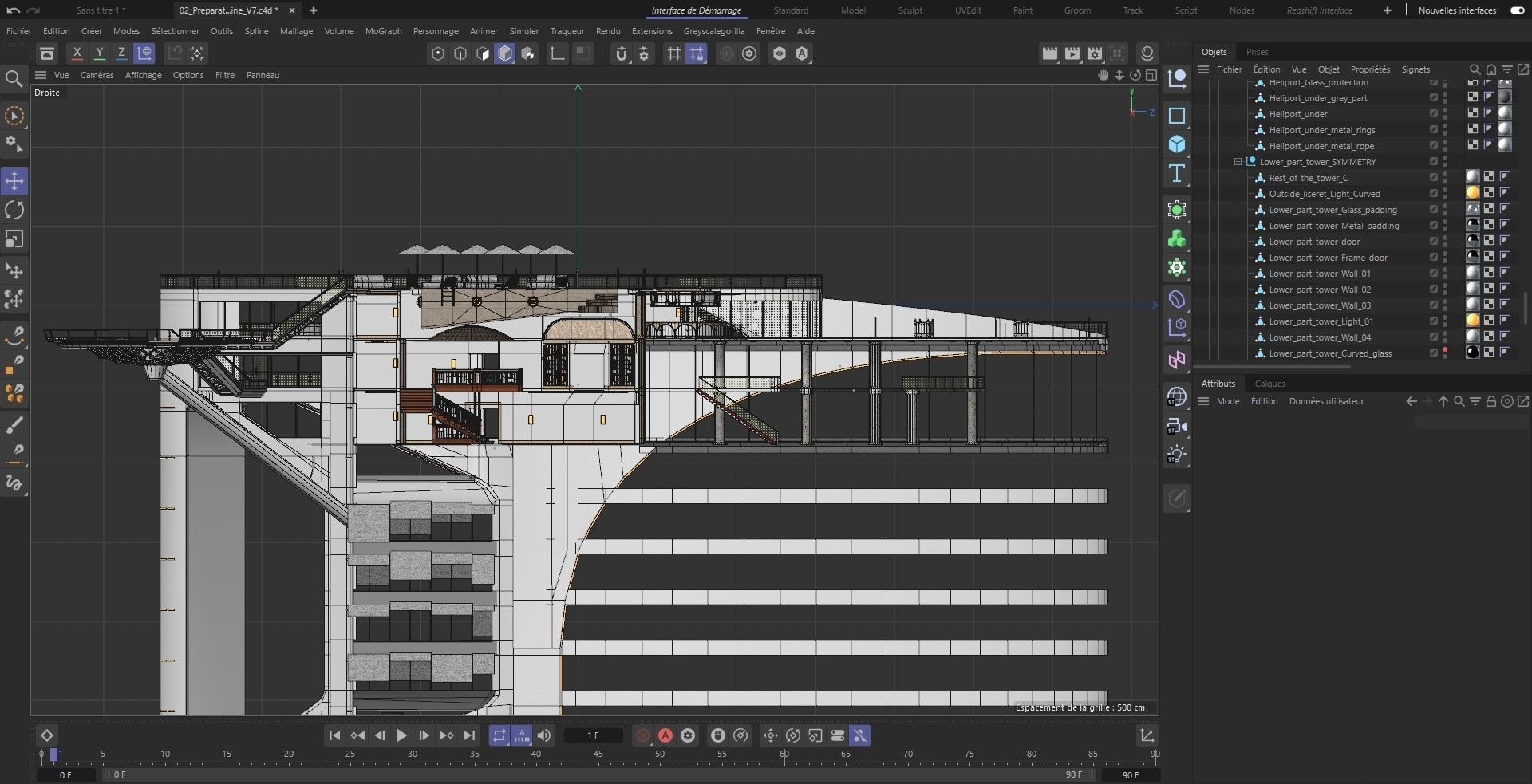 Tower - Rooftop and Inside - 3 floors Low-poly 3D model_40