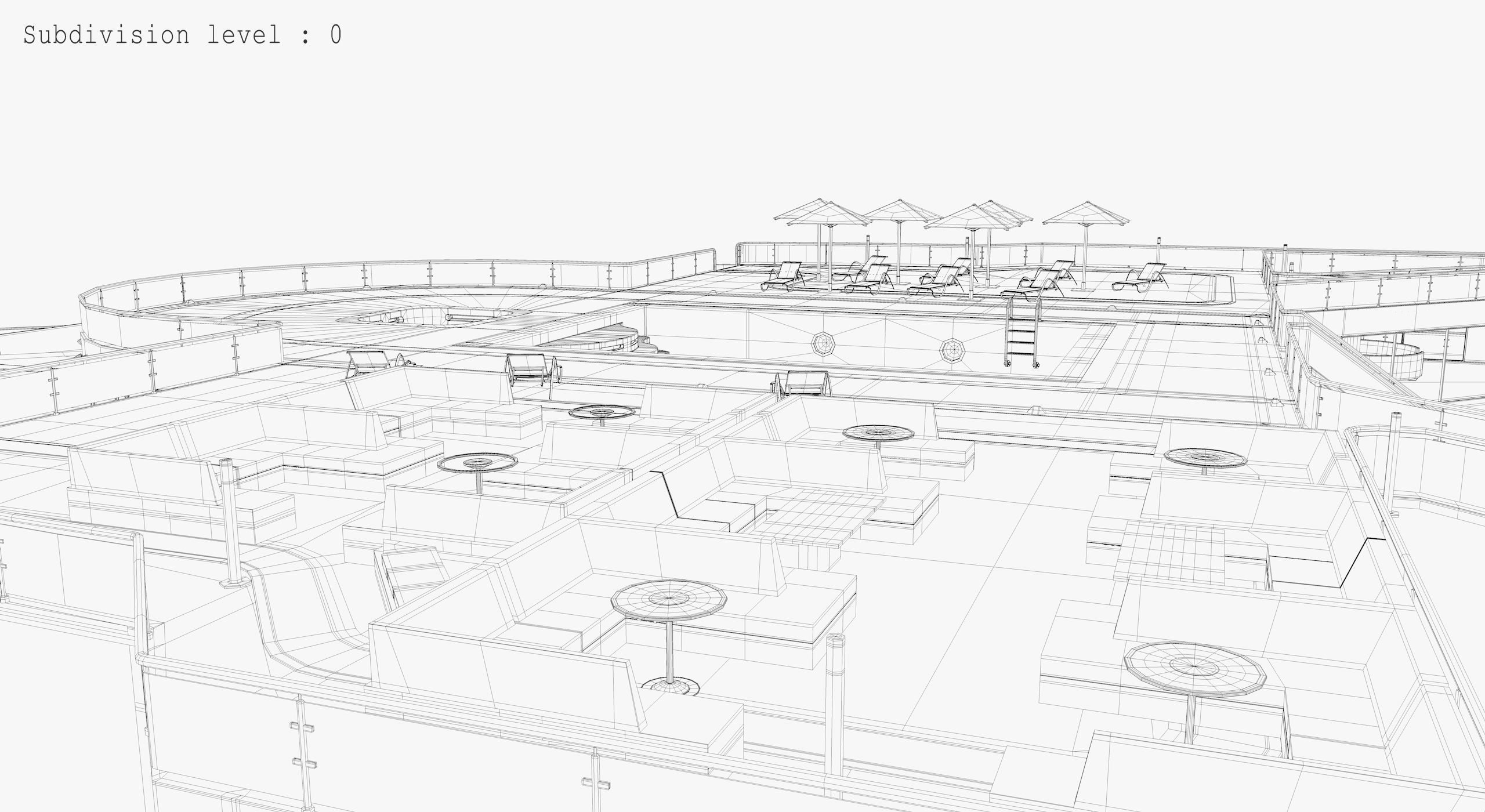 Tower - Rooftop and Inside - 3 floors Low-poly 3D model_30