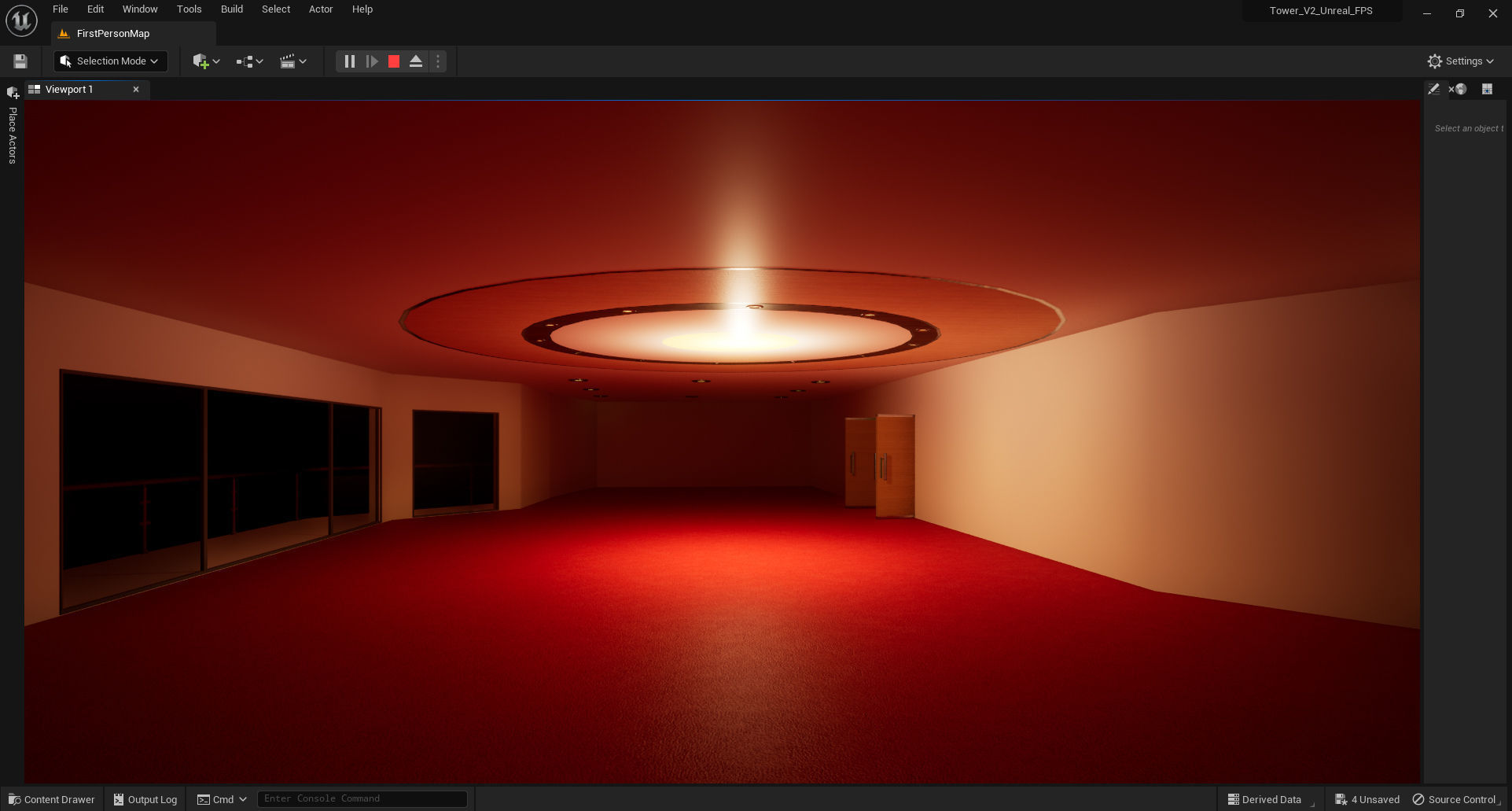 Tower - Rooftop and Inside - 3 floors Low-poly 3D model_11