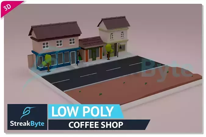 Low Poly Mini Coffee Shop