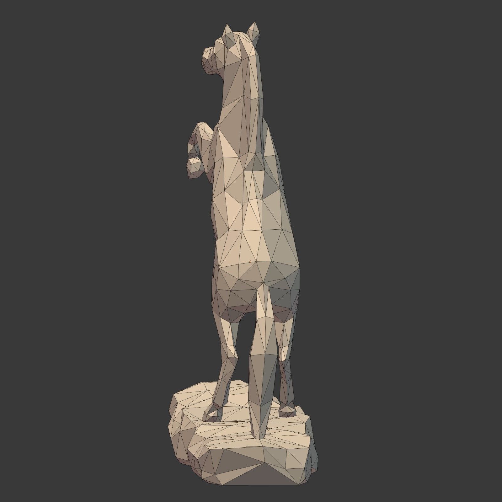 Low Poly Horse Statue Ready for 3D Printing 3D print model_12