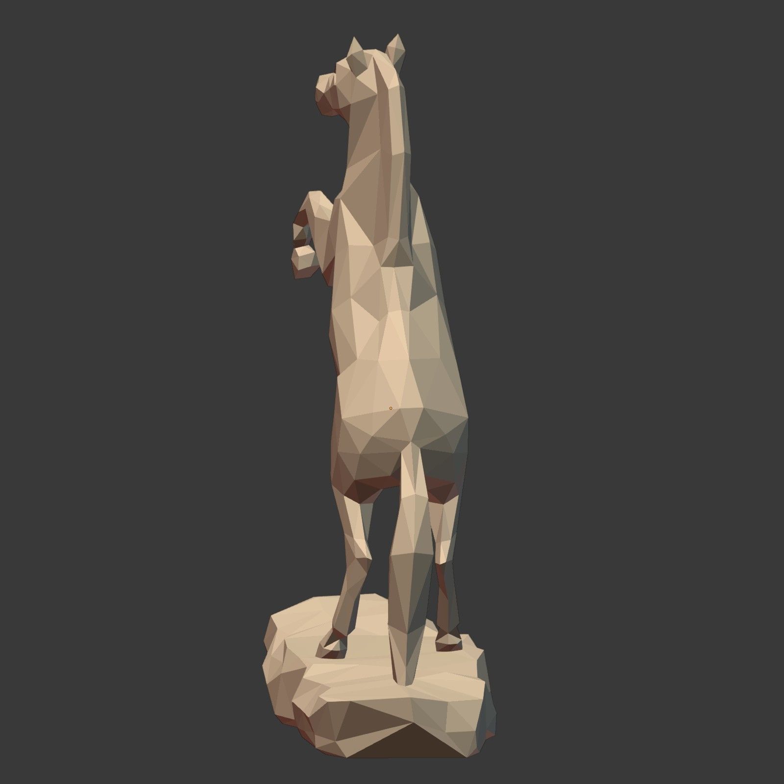 Low Poly Horse Statue Ready for 3D Printing 3D print model_11