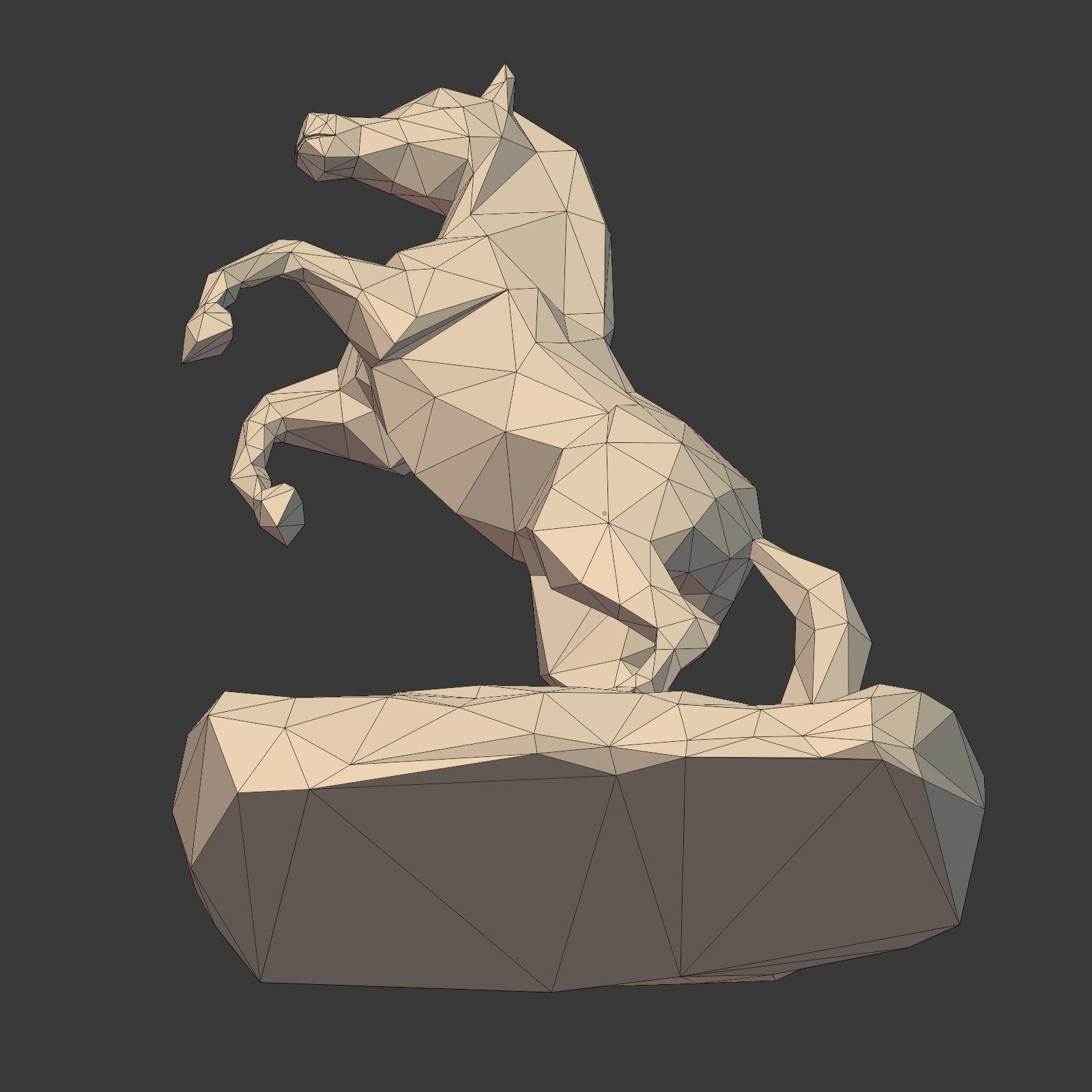 Low Poly Horse Statue Ready for 3D Printing 3D print model_24