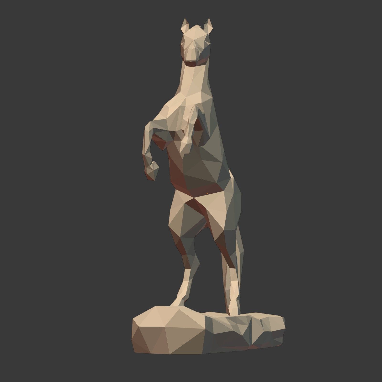 Low Poly Horse Statue Ready for 3D Printing 3D print model_5