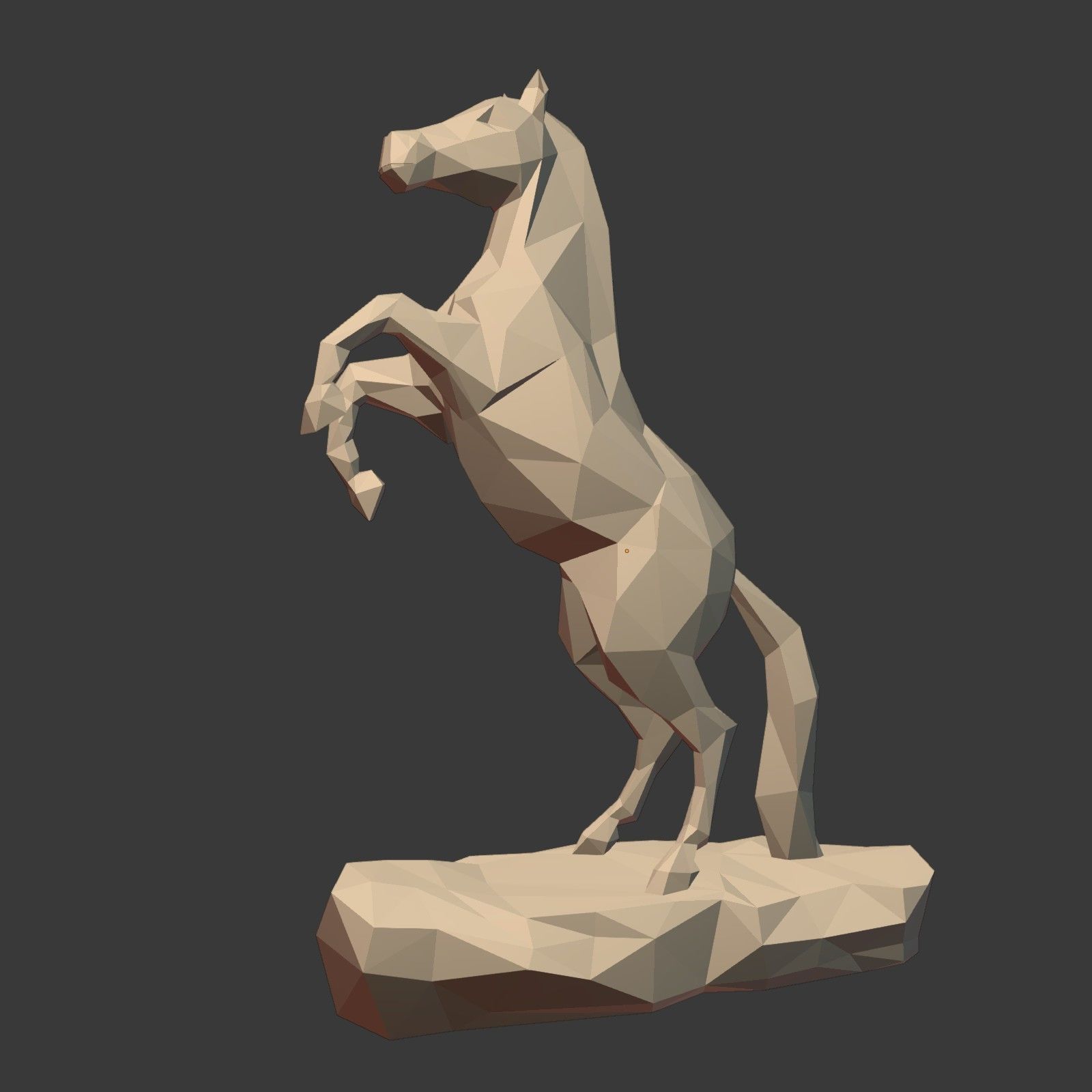 Low Poly Horse Statue Ready for 3D Printing 3D print model_1