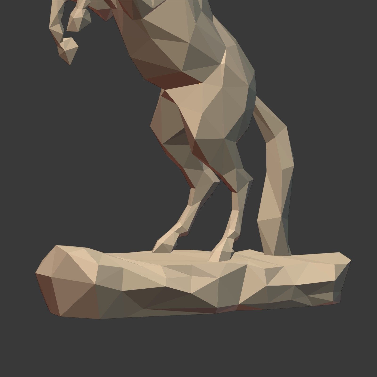 Low Poly Horse Statue Ready for 3D Printing 3D print model_15