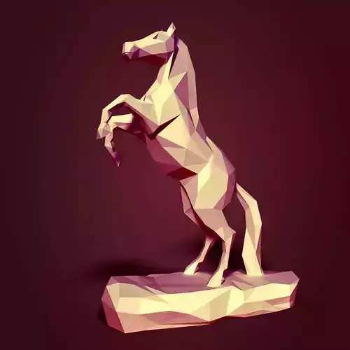 Low Poly Horse Statue Ready for 3D Printing 3D print model