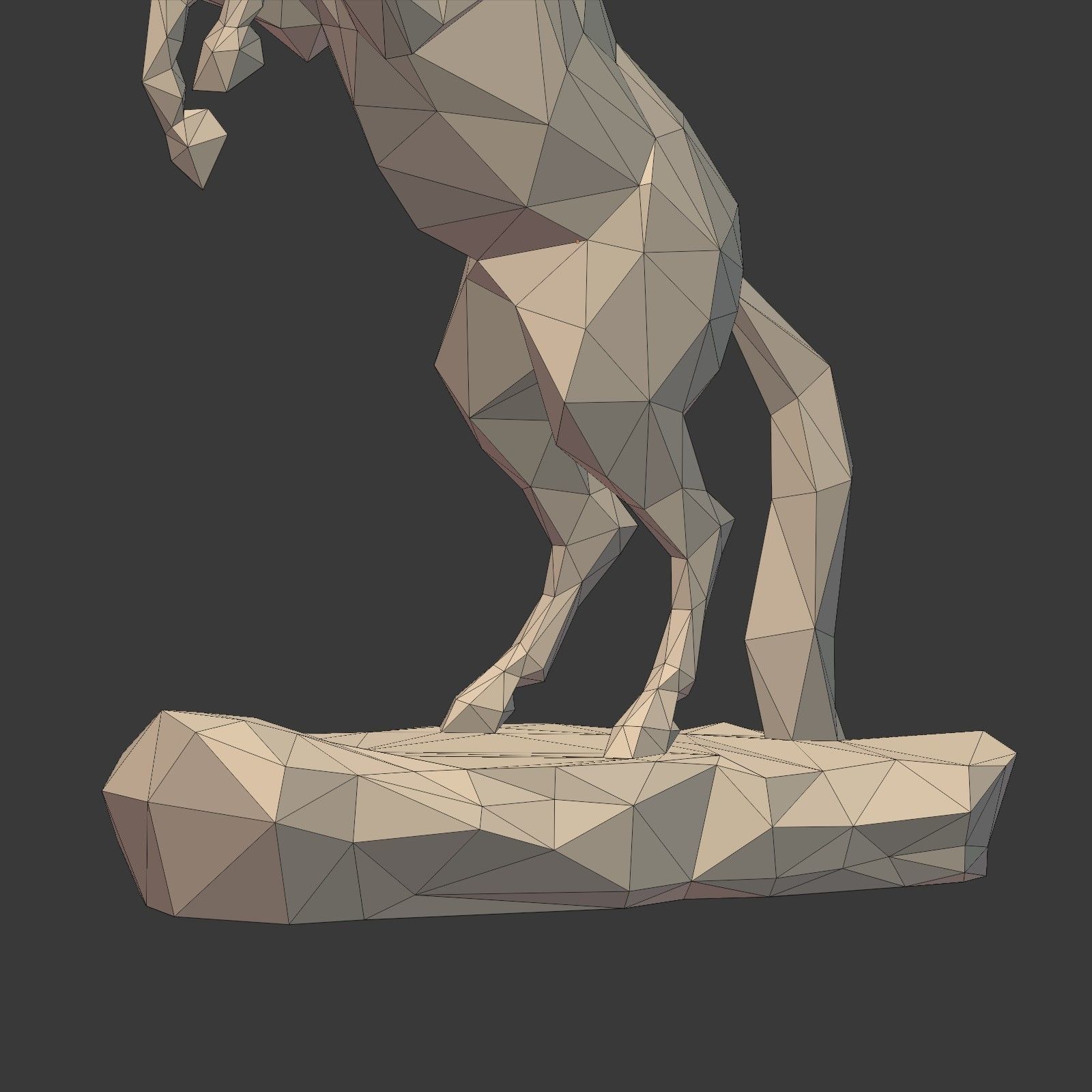 Low Poly Horse Statue Ready for 3D Printing 3D print model_17