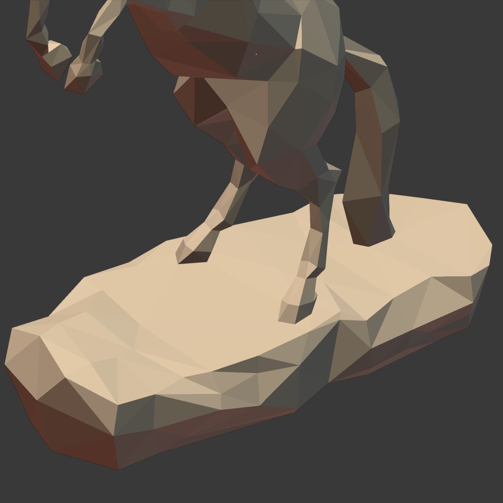 Low Poly Horse Statue Ready for 3D Printing 3D print model_16