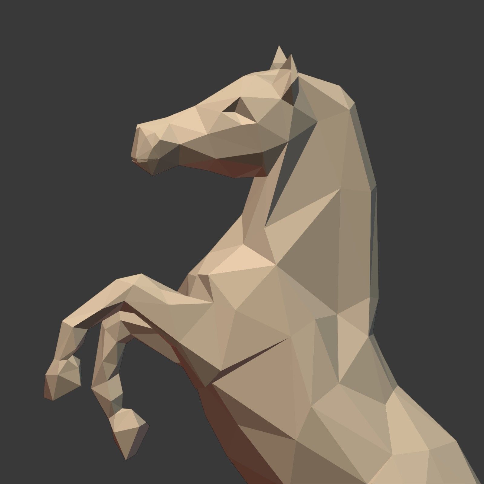 Low Poly Horse Statue Ready for 3D Printing 3D print model_13