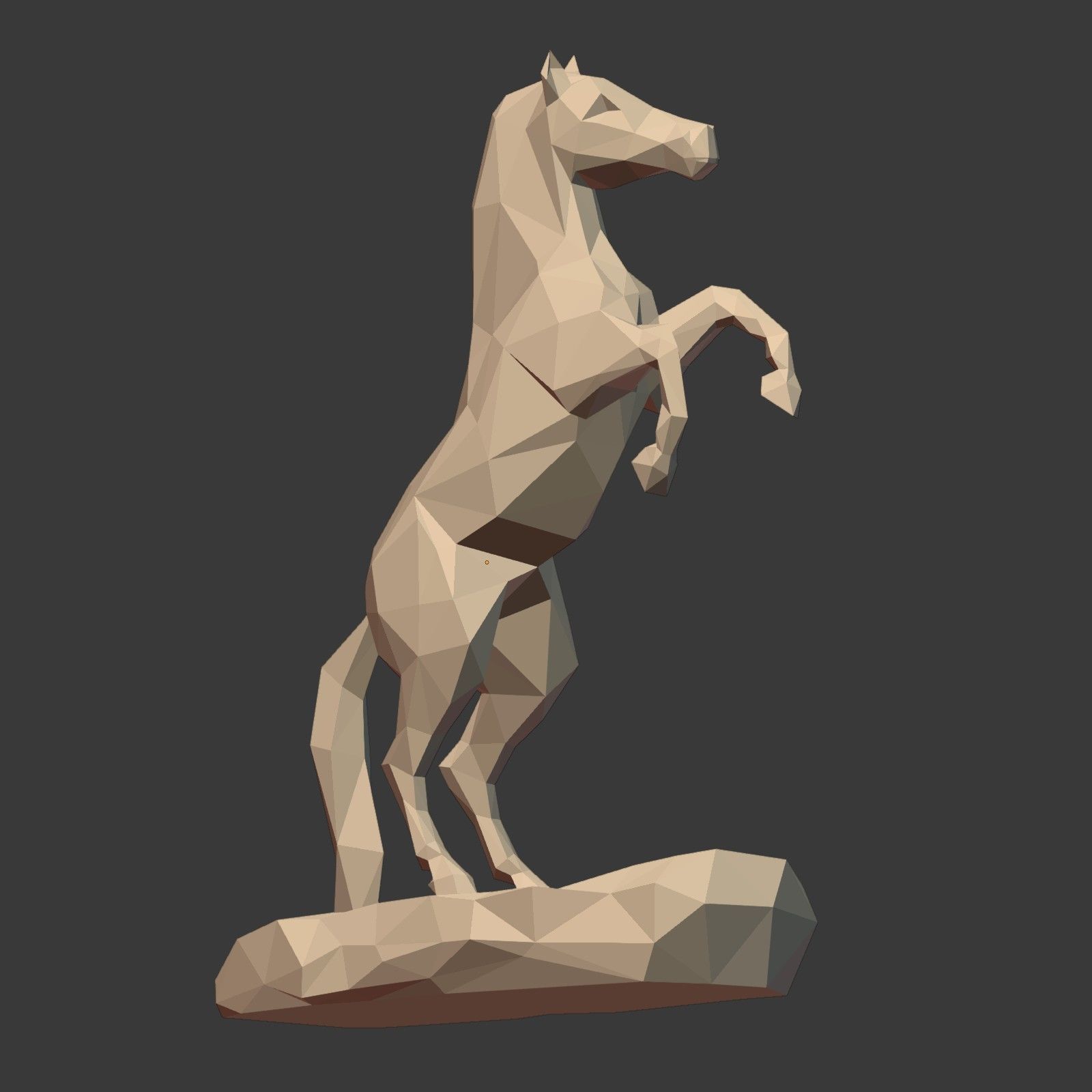 Low Poly Horse Statue Ready for 3D Printing 3D print model_3