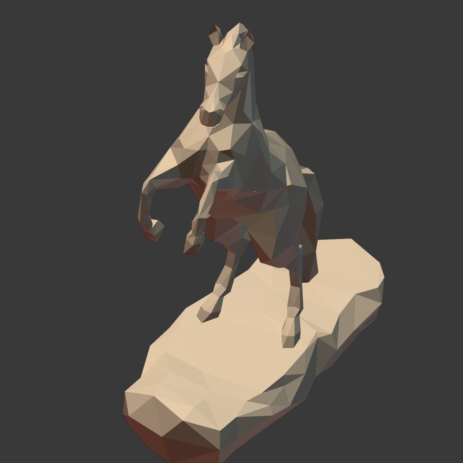 Low Poly Horse Statue Ready for 3D Printing 3D print model_19