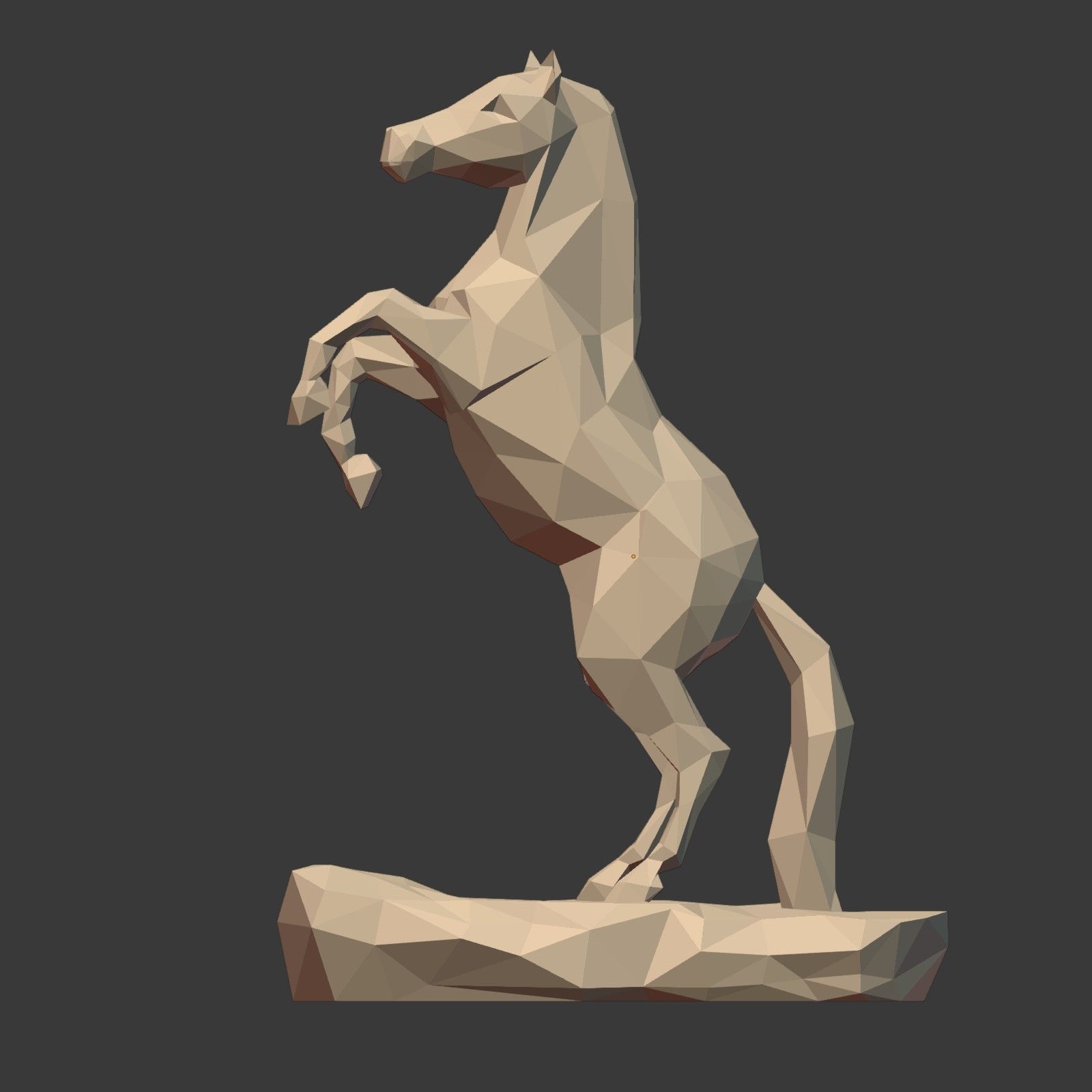 Low Poly Horse Statue Ready for 3D Printing 3D print model_7