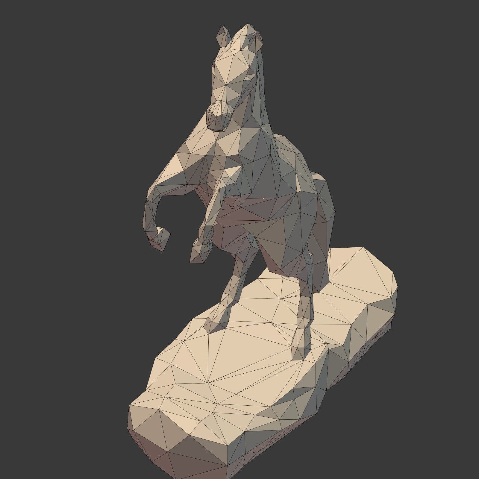 Low Poly Horse Statue Ready for 3D Printing 3D print model_20