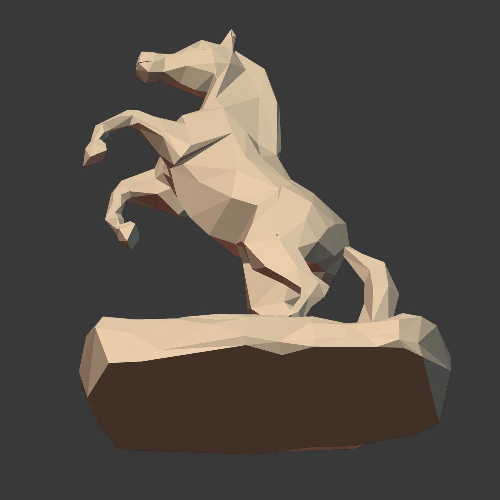 Low Poly Horse Statue Ready for 3D Printing 3D print model_23