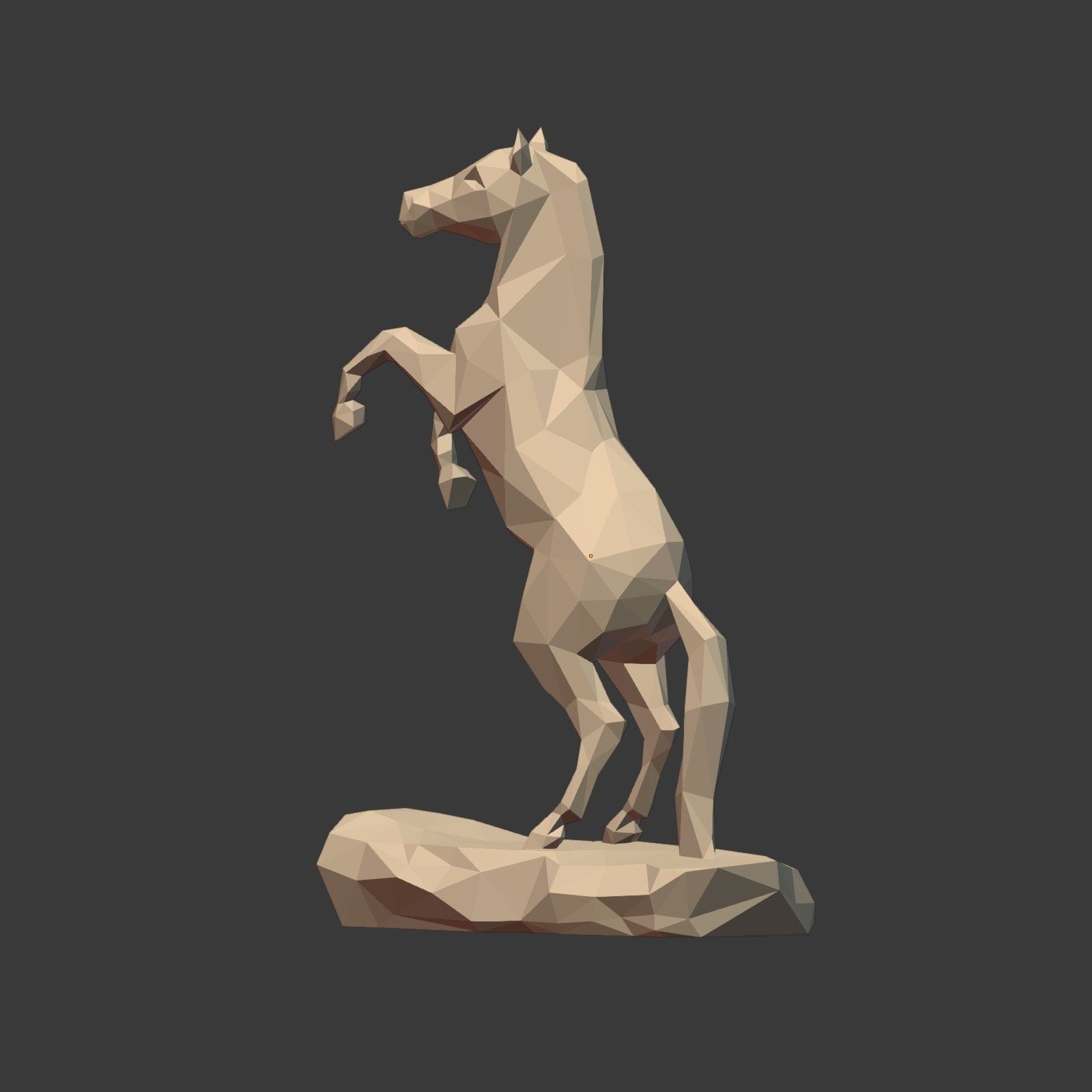 Low Poly Horse Statue Ready for 3D Printing 3D print model_9