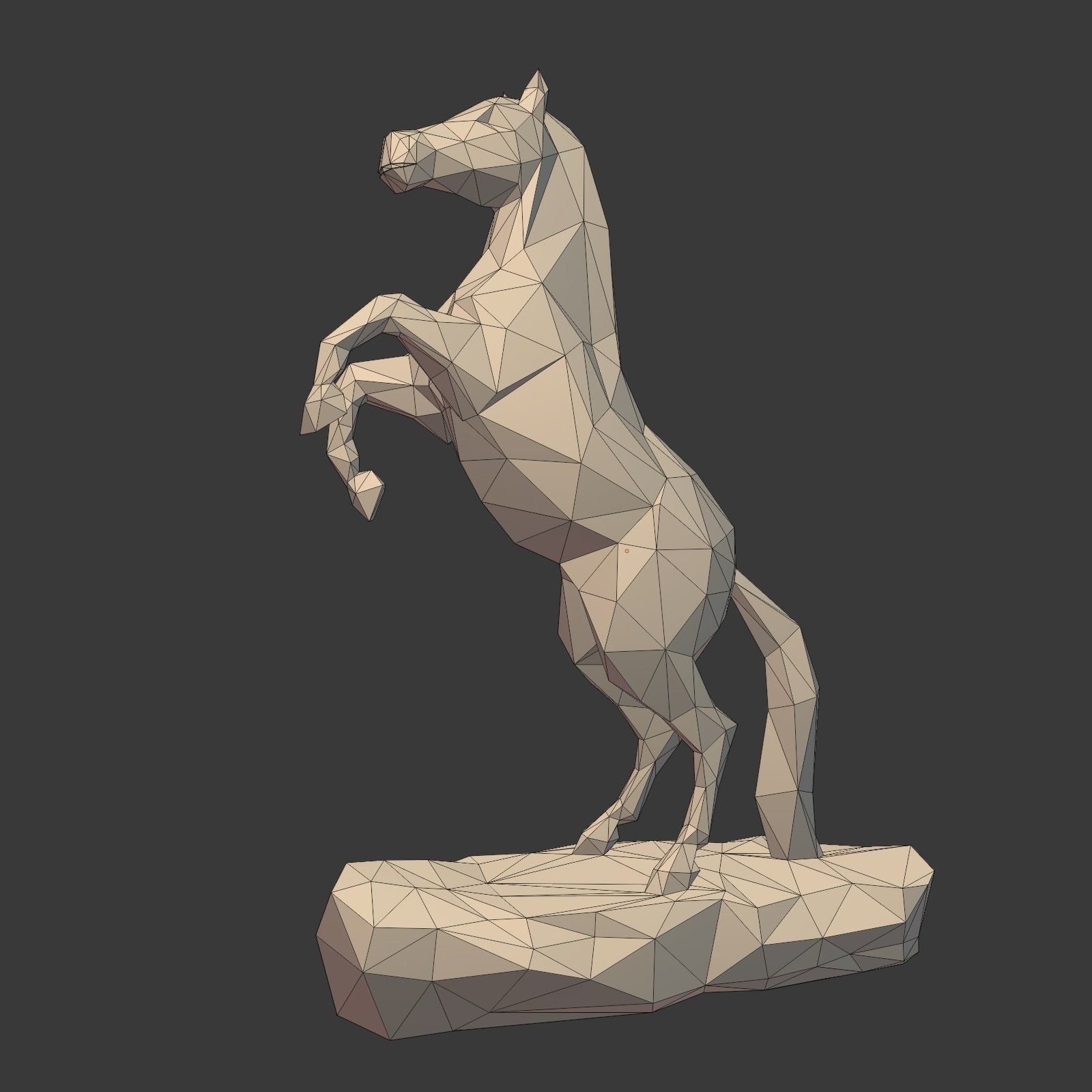 Low Poly Horse Statue Ready for 3D Printing 3D print model_2