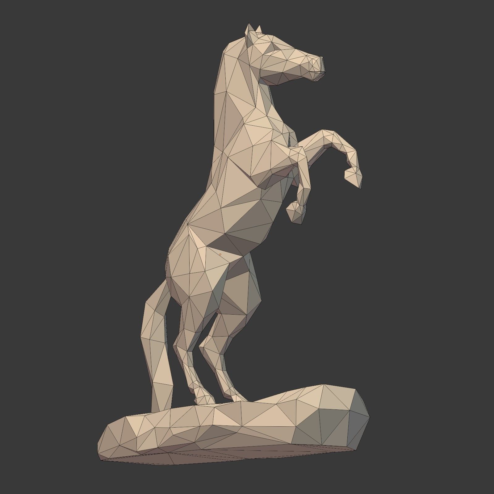 Low Poly Horse Statue Ready for 3D Printing 3D print model_4