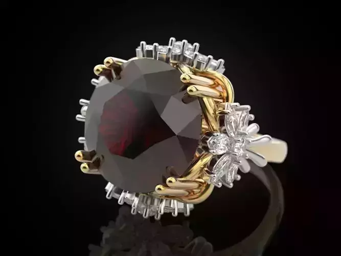 Female ring with a large stone V2