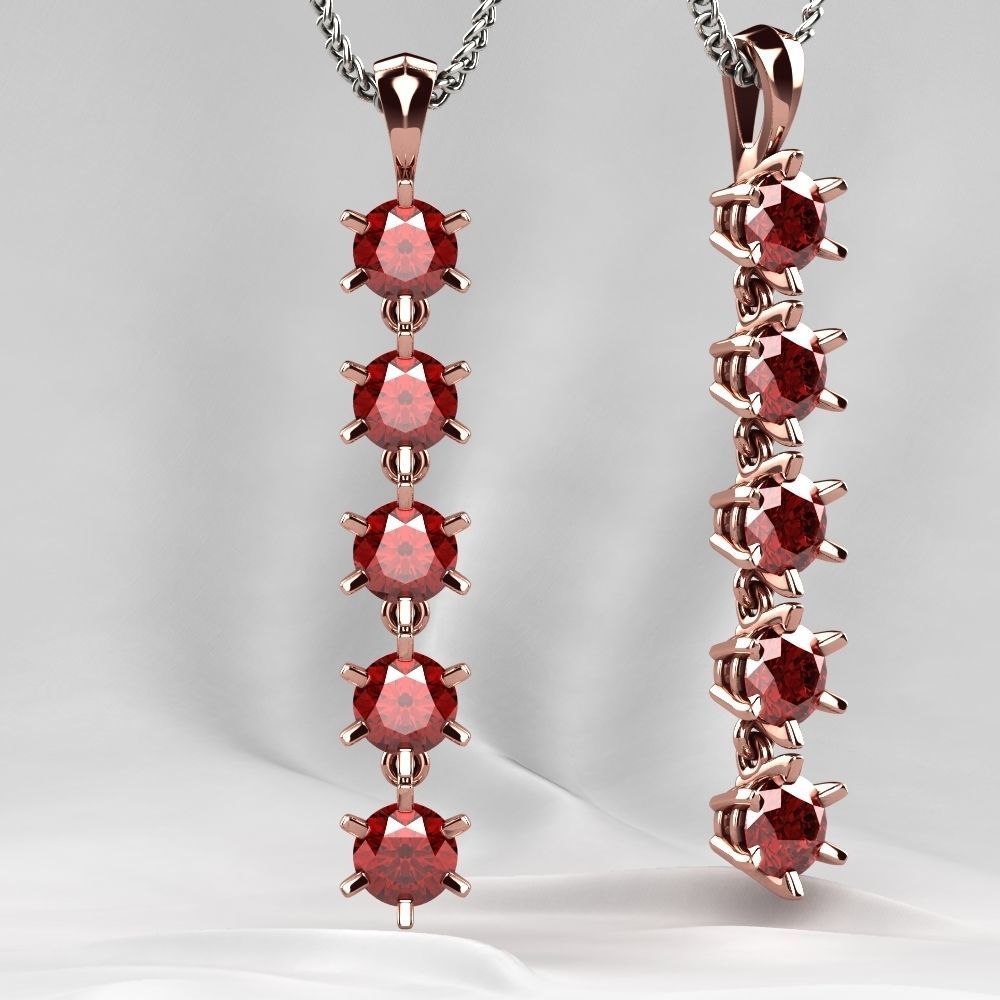 Big Gems Gold Pendant 3D print model_8