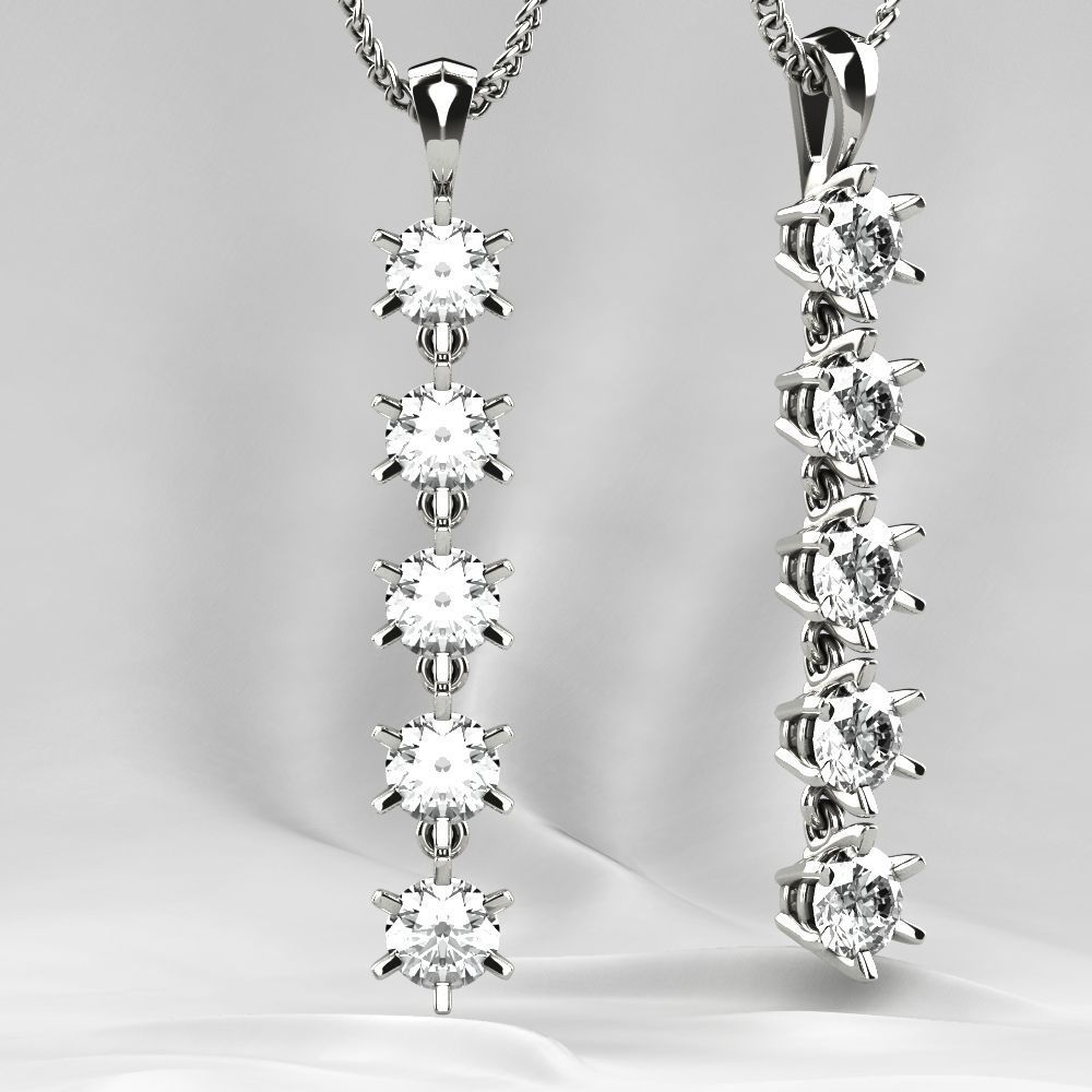 Big Gems Gold Pendant 3D print model_1