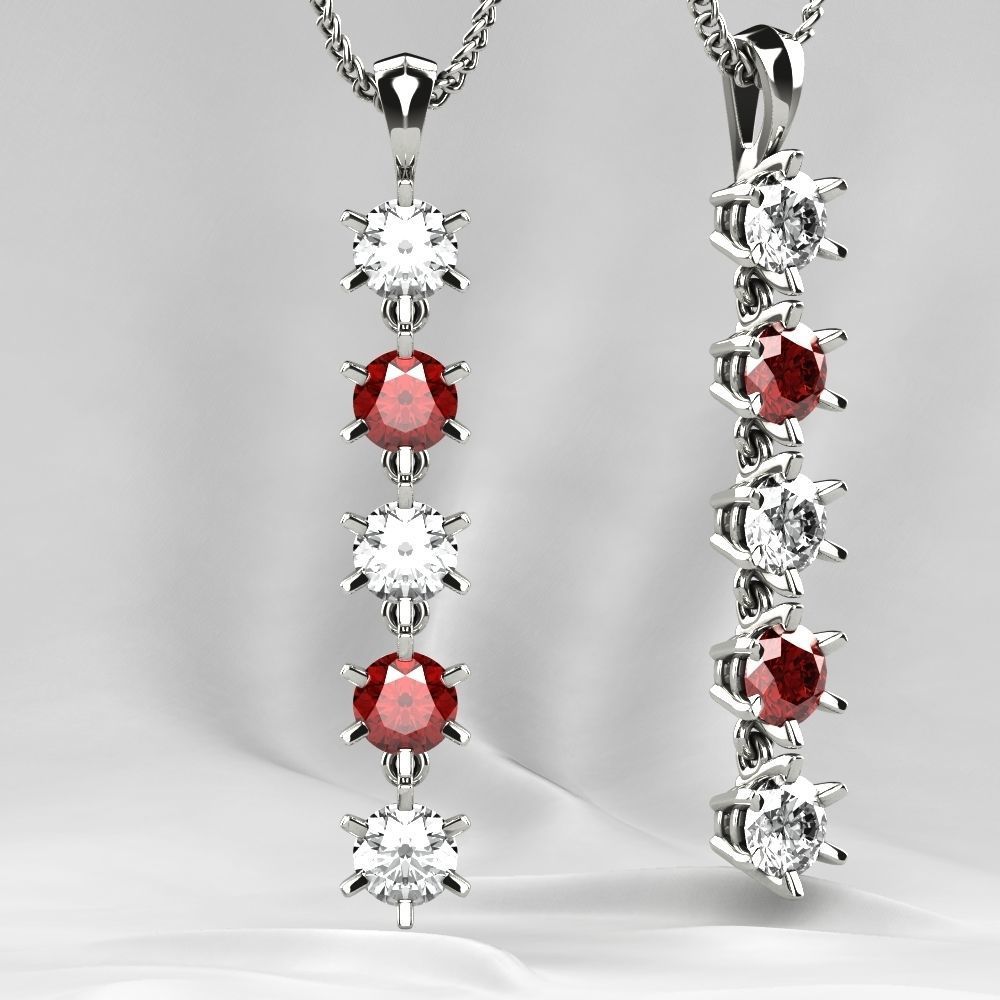 Big Gems Gold Pendant 3D print model_4