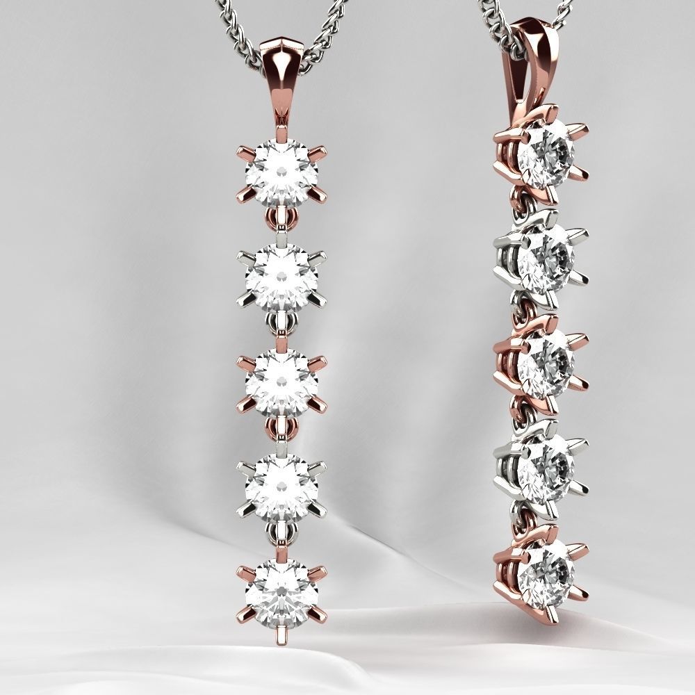 Big Gems Gold Pendant 3D print model_9