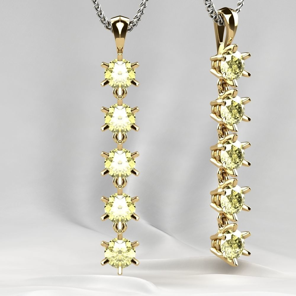 Big Gems Gold Pendant 3D print model_12