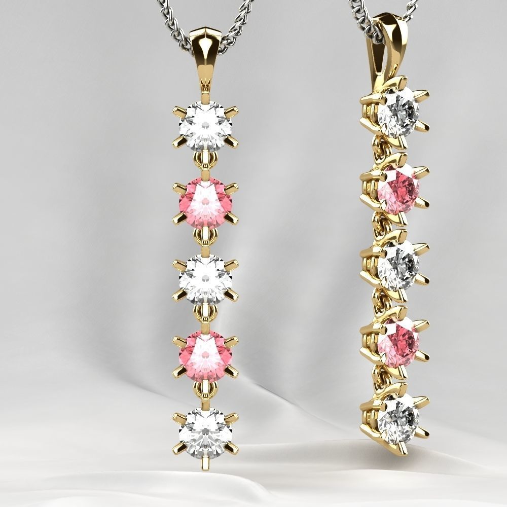 Big Gems Gold Pendant 3D print model_11