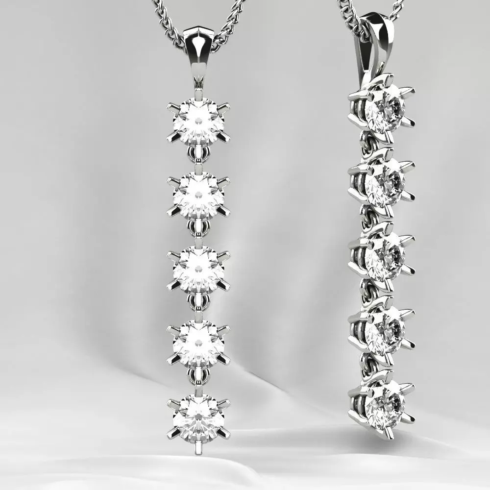 Big Gems Gold Pendant 3D print model_0