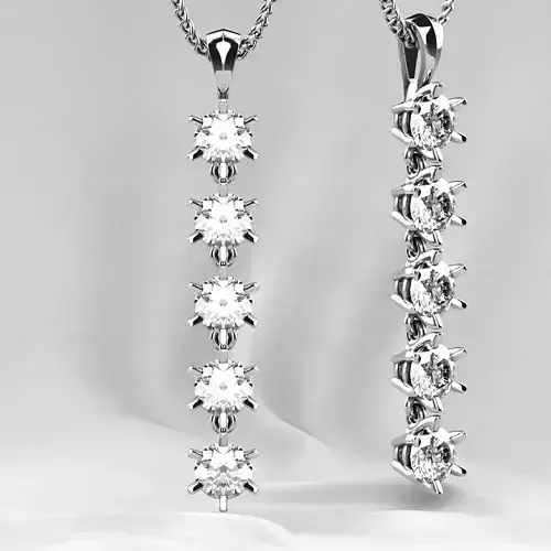 Big Gems Gold Pendant