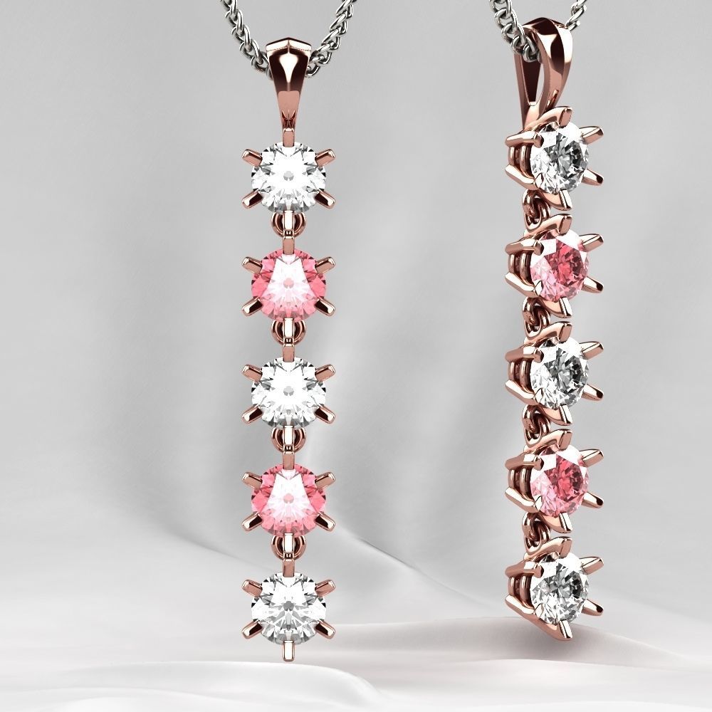 Big Gems Gold Pendant 3D print model_7