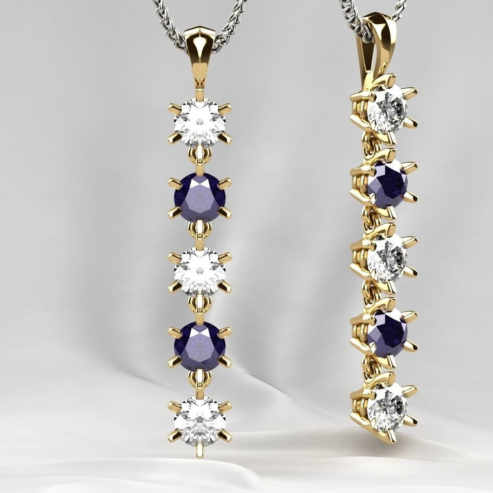 Big Gems Gold Pendant 3D print model_13