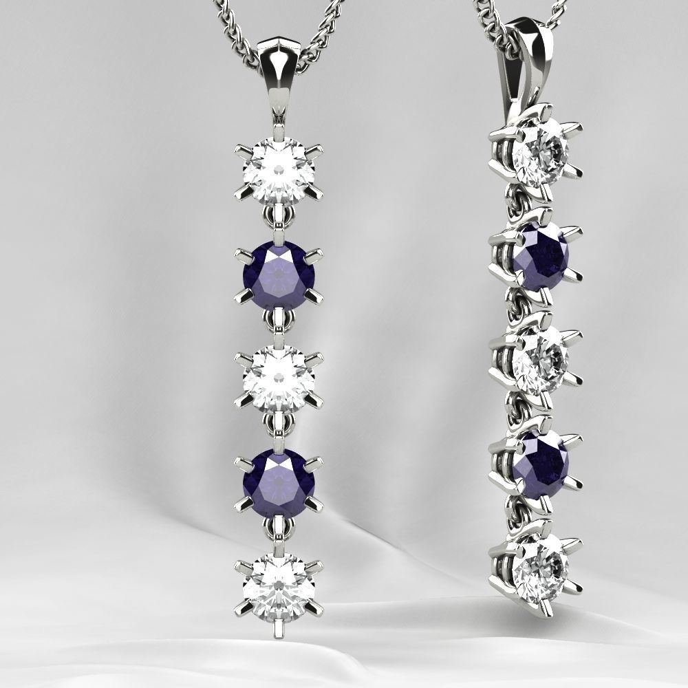 Big Gems Gold Pendant 3D print model_2