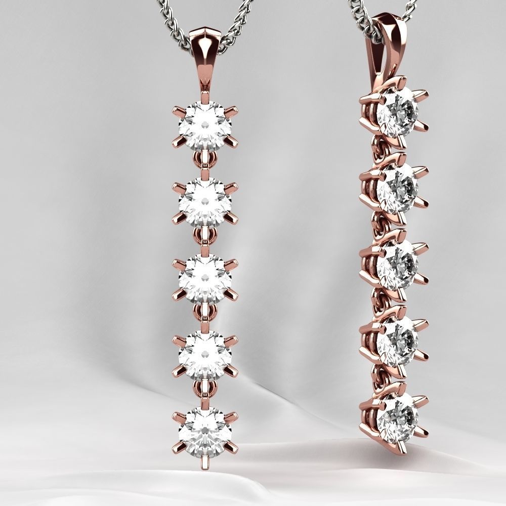 Big Gems Gold Pendant 3D print model_6